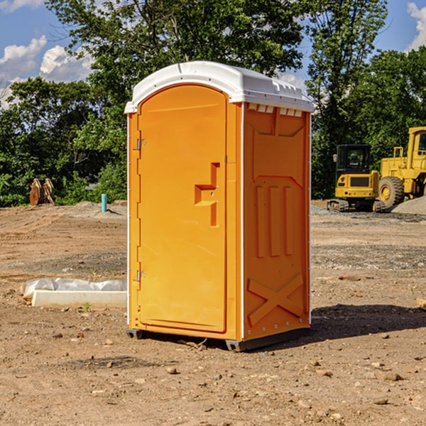 how often are the portable restrooms cleaned and serviced during a rental period in Galt